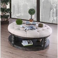 Great savings & free delivery / collection on many items. Furniture Of America Joss Round Tufted Coffee Table In Antique Gray 889435917424 Ebay