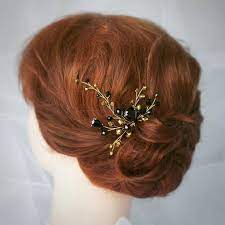 However, you will need to visit a good hairstylist to style natural hair for your wedding. Black Hair Pin Wedding Hair Accessories Black Hair Piece Gold Etsy