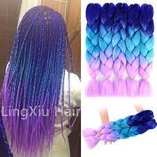 Lingxiu Synthetic Braiding Hair 5 Bundles 24 3 Tone Ombre High Temperature Kanekalon Synthetic Braided Hairstyles Braid In Hair Extensions Jumbo Braiding Hair
