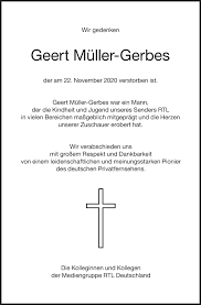 Als bestatter mit herz unterstützen wir sie in allen fragen rund um eine bestattung, eine trauerfeier oder die sterbevorsorge. Anzeige Von Geert Muller Gerbes Sz Gedenken De