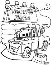 Free mater from cars printable coloring pages download. Funny Mater Coloring Page To Print For Free