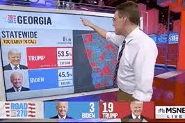 Check back for the updated total of if a state is fully darkened blue or red, that means it's been projected as a win for either candidate by the associated press. Steve Kornacki Is Cute On Msnbc With His 2020 Election Map