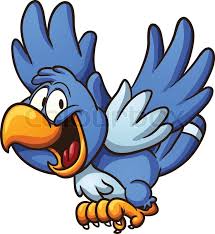 Animated bird in a nest. Happy Blue Bird Vector Clip Art Stock Vector Colourbox