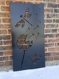 Metal Privacy Screen Decorative Panel Outdoor Garden Fence Art Etsy Fence Art Garden Fence Art Metal Privacy Screen