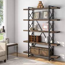 Real wood bookcases for home & office storage solutions. Tribesigns Rustic 5 Tier Open Solid Wood Etagere Bookcase Bookshelf On Sale Overstock 32456999