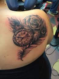 Name Tattoo For My Daughter Peacock Feather Watch Rose Feather Tattoo Tattoos Compass Tattoo