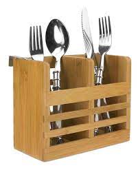 Bamboo cutlery holder with swing handle. Bay Isle Home Bamboo Cutlery Holder With Hooks Reviews Wayfair