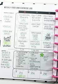 The Happy Planner Fitness Planner Food Exercise Log Added Inspirational Elements Fitness Planner Workout Food Planner Pages