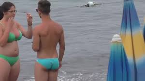 Tight blue speedo bulge and ass