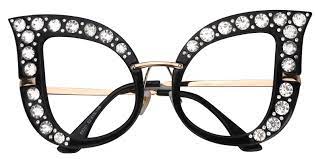 Diamond Cat Eye Black Eyeglasses Diamond Cat Glasses Fashion Women Eyeglasses