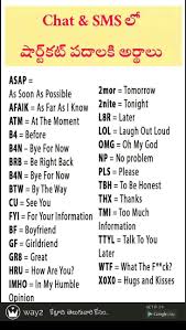 Shortcuts Good Vocabulary Words Telugu Inspirational Quotes Sms Language
