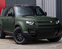 Chelseatruckco Shared A Photo On Instagram New Defender 110 In Matt Green Wearing 22 Rs Wheels By New Defender Land Rover Defender Luxury Cars Range Rover