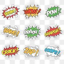 Collection Of Nine Wording Effects For Comic Speech Bubble Word Clipart Pow Comic Png And Vector With Transparent Background For Free Download Free Graphic Design Retro Vector Cartoon Background