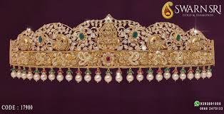 Charming Lakshmi Devi Floral Peacock Waist Belt Swarnsri Gold Diamonds Vijayawada Swarnsri Vijayawada Vaddanam Designs Belt Jewelry Bridal Fashion Jewelry