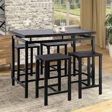 59 w x 59 d x 42 h inbar chair: Enyopro Dining Table Set For 4 People 5 Piece Bar Table Set Vintage Rectangular Counter Height