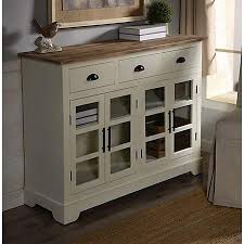 Natural Top With Glass Doors White Console Table In 2020 Accent Chests And Cabinets White Console Table Cabinet