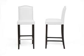 Enjoy a refreshing update to your home bar with the nathan james hylie bar stool. 2 Baxton Studio Libra White Faux Leather Nailhead Bar Stools The Classy Home
