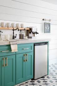 Above a crisp subway tile backsplash and robin's egg cabinetry add a refining modern farmhouse touch. 20 Gorgeous Green Kitchen Cabinet Ideas
