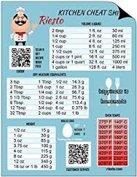 Magnetic Kitchen Conversion Chart For Converting Metric