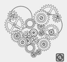 Pin By Kieran J On David Steampunk Coloring Gear Drawing Heart Coloring Pages