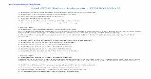 Makanya, simak ulasan dibawah ini yuk! Soal Cpns Bahasa Indonesia Pembahasan Pdf Document