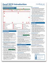 Buy Excel 2019 Quick Reference Cards Teachucomp Inc