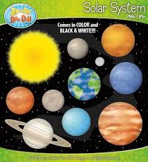 Solar System And Planets Clipart Set Comes In Black And White Solar System Milky Way Galaxy Planets