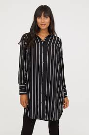 Black And White Striped Shirt H M Mama Skjortekjole Sort Hvit Stripet Dame H M No Black And White Shirt Shirt Dress Mama Shirt
