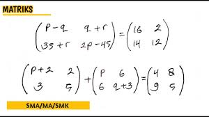 Soal ini bisa juga digunakan sebagai bahan latihan siswa dirumah untuk persiapan. Contoh Soal Kesamaan Dua Matriks Matematika Wajib Kelas Xi Youtube