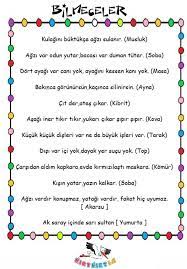 bilmece rehber ogretmen evde egitim egitim faaliyetleri