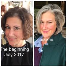 Gray Transition Complete No More Dye Ever Again Blending Gray Hair Gray Hair Growing Out Transition To Gray Hair