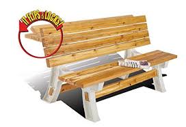 2x4basics 90110onlmi Custom Flip Top Bench To Table Sand In 2020 Bench Table Picnic Table Kit Outdoor Bench