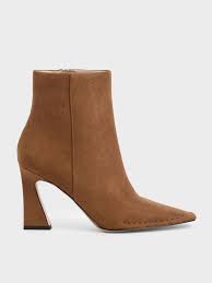 How to buy camel cut out? Camel Textured Sculptural Heel Ankle Boots Charles Keith Ee