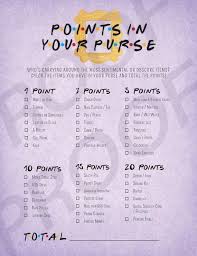 Friends Tv Show Points In Your Purse Friends Tv Show Shower Game Bridal Shower Points In Your Purse Game Friends Theme Shower Games Friends Bridal Shower Friends Bridal Friends Bridal Shower
