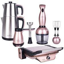 Mutfak robotları, su isıtıcıları, katı meyve sıkacağı, blender, fritöz, doğrayıcı, tost makineleri, çay & kahve makineleri koşu bantları, kondisyon bisikletleri, mekik sehpaları, pilates, vücut geliştirme aletleri, çalışma i̇stasyonları, dambıllar ve ağırlık plakaları, sporcu besinleri. Karaca 4lu Elektrikli Ceyiz Seti Rosegold Celik Demlikli Fiyati