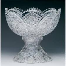 Gold rim milk glass punch bowl set, anchor hocking sandwich pattern white opaque glass serving set, wedding gift mid century party ware. Antique Cut Glass Brilliant Period Punch Bowl 1552125