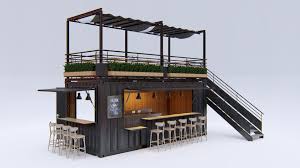 Container Cafe 2 3d Model Cgtrader Arsitektur Rumah Kontainer Desain Arsitektur
