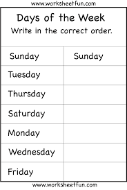 Days Of The Week 1 Worksheet School Worksheets English Lessons For Kids English Worksheets For Kids