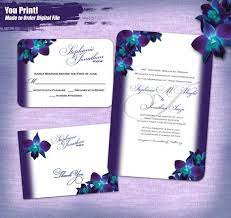 Blue Orchid Wedding Invitation Set Digital Printable Wedding Etsy Orchid Wedding Invitations Printable Wedding Invitations Blue Orchid Wedding