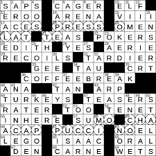 Themed crossword puzzles with a human touch. La Times Crossword 20 Jan 20 Monday Laxcrossword Com