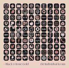 Ios14 Rose Gold Glitter Icon Pack Rose Gold Iphone Ios14 App Etsy Rose Gold Iphone App Icon Iphone Icon