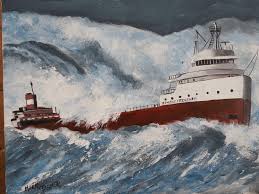 The Sinking Of Edmund Fitzgerald By Martin Potashner Cool Places To Visit Great Lakes Ships Great Lakes Shipwrecks