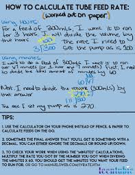 To do this, divide the dose by the feeding time and multiply it by the drop factor, then divide by 60. 2016