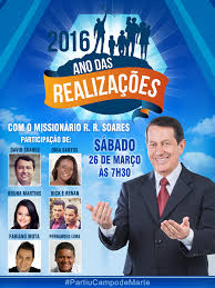 On november 2, 2004, soares was elected as albany county district attorney.12 he defeated incumbent district attorney paul clyne in a democratic primary, and in the general election he defeated clyne (independence party) and roger j. Variedades Gospel Veras Cantores Da Graca Music Participam Do Evento 2016 Ano Das Realizacoes Com O Missionario R R Soares Em Sao Paulo