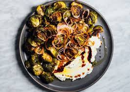 Brussels Sprouts With Pickled Shallots And Labneh Recipe Recipe Brussel Sprouts Pickled Shallots Roasted Brussel Sprouts