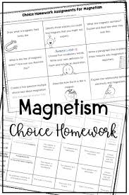 Magnetism Choice Homework Freebie Worksheets For Kids Upper Elementary Resources Elementary Resources
