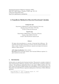 Convergent and divergent series (iii). Pdf A Transform Method In Discrete Fractional Calculus