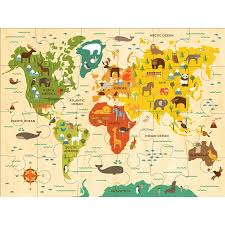 World Map 24 Piece Floor Puzzle World Map Puzzle Petit Collage Floor Puzzle