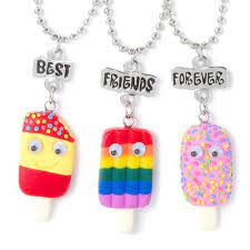 Best Friends Forever Popsicle Pendant Necklaces Set Of 3 Claire S Best Friend Necklaces Bff Necklaces Bff Jewelry