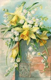 The Scrapbook Lily Of The Valley Daffodil Tattoo Antique Postcard